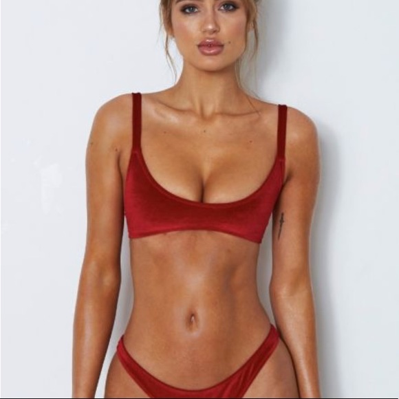 White Fox Boutique Other - White Fox Swim Isla Bikini Top Red Velvet XS